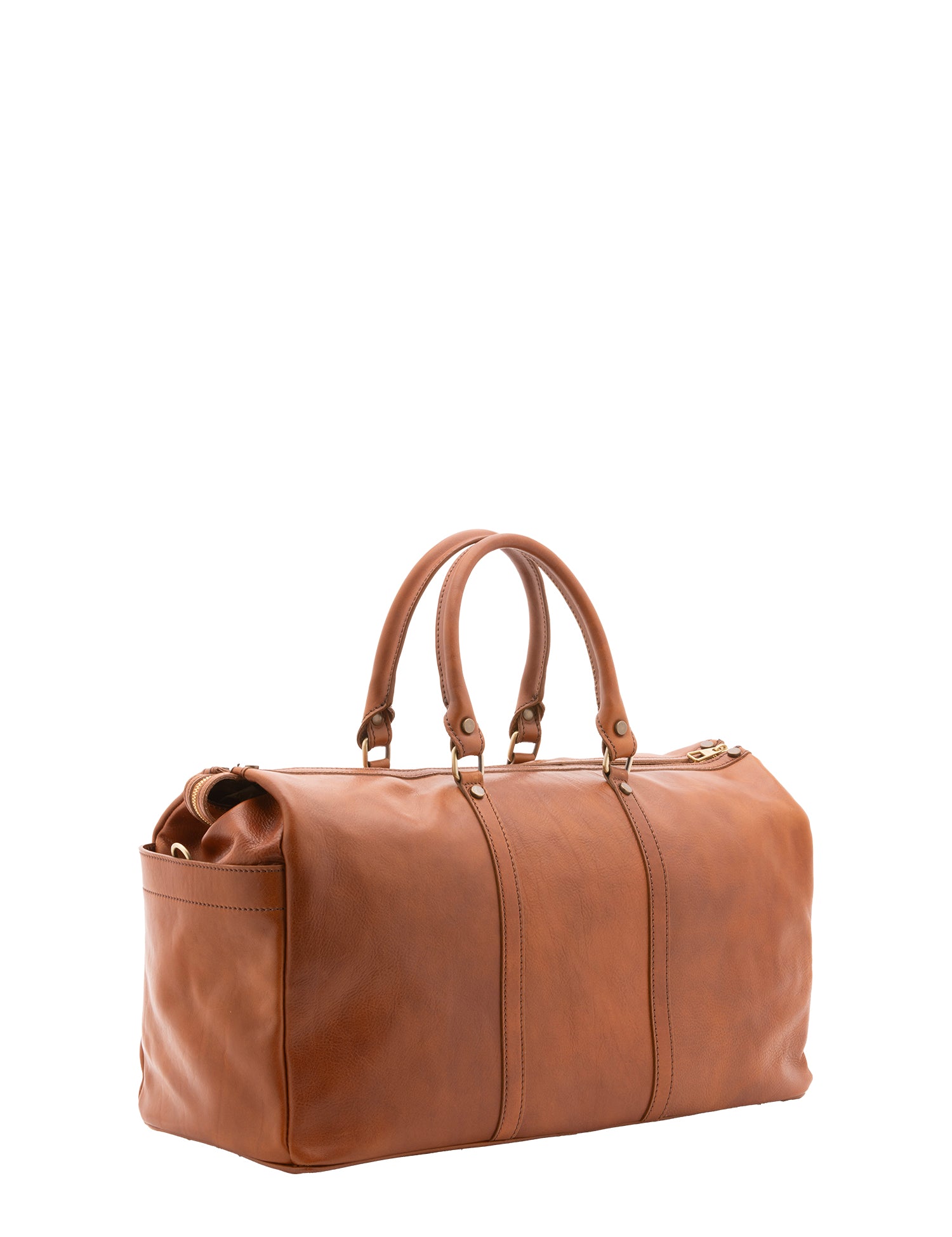 Borsa da viaggio unisex vera pelle 100% cotone 4546-MIELE Alessia Firenze