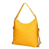 Women's shoulder bag convertible into a backpack in genuine leather Made in Italy 30x31x6 cm