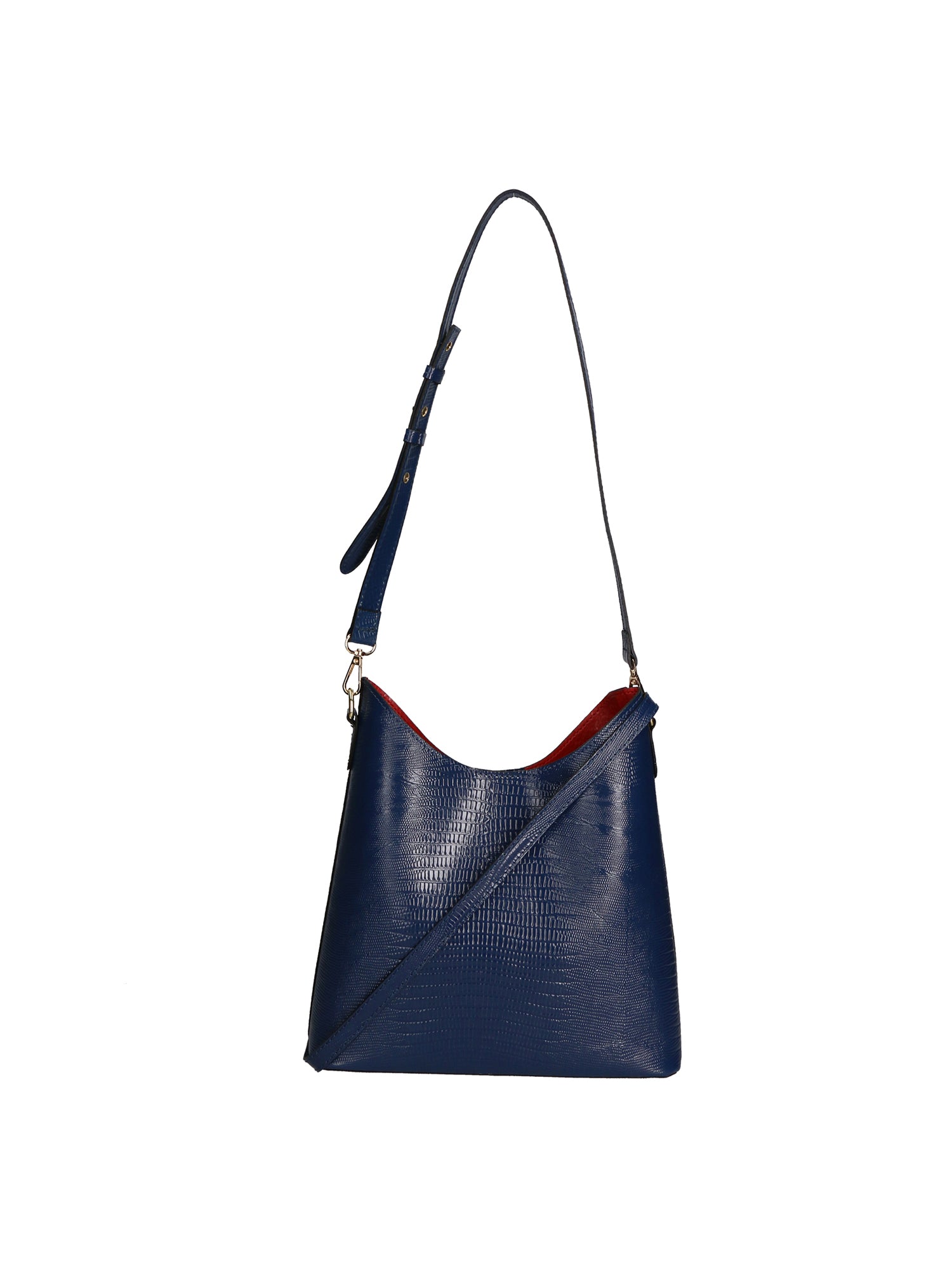 Carmine Borsa a spalla da donna Vera pelle 05442-LU24 BLU JEAN Gave Lux