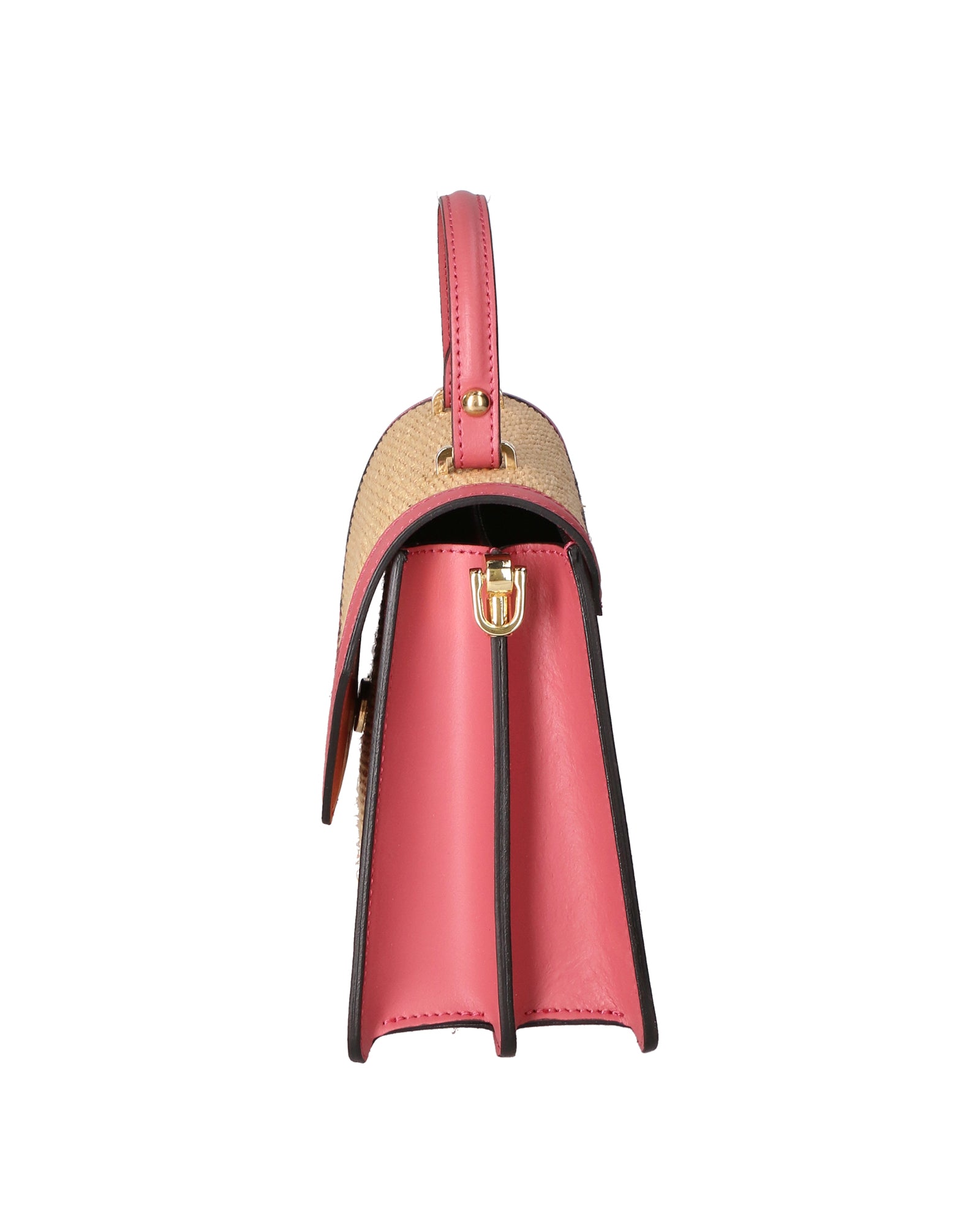 Borsa a mano da donna Pelle e Paglia X12-L126 ROSA ANTICO Roberta Rossi