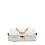 Borsa a mano da donna 100% Pvc FLAT MOON-OFF BLANC + GOLD Marc Ellis