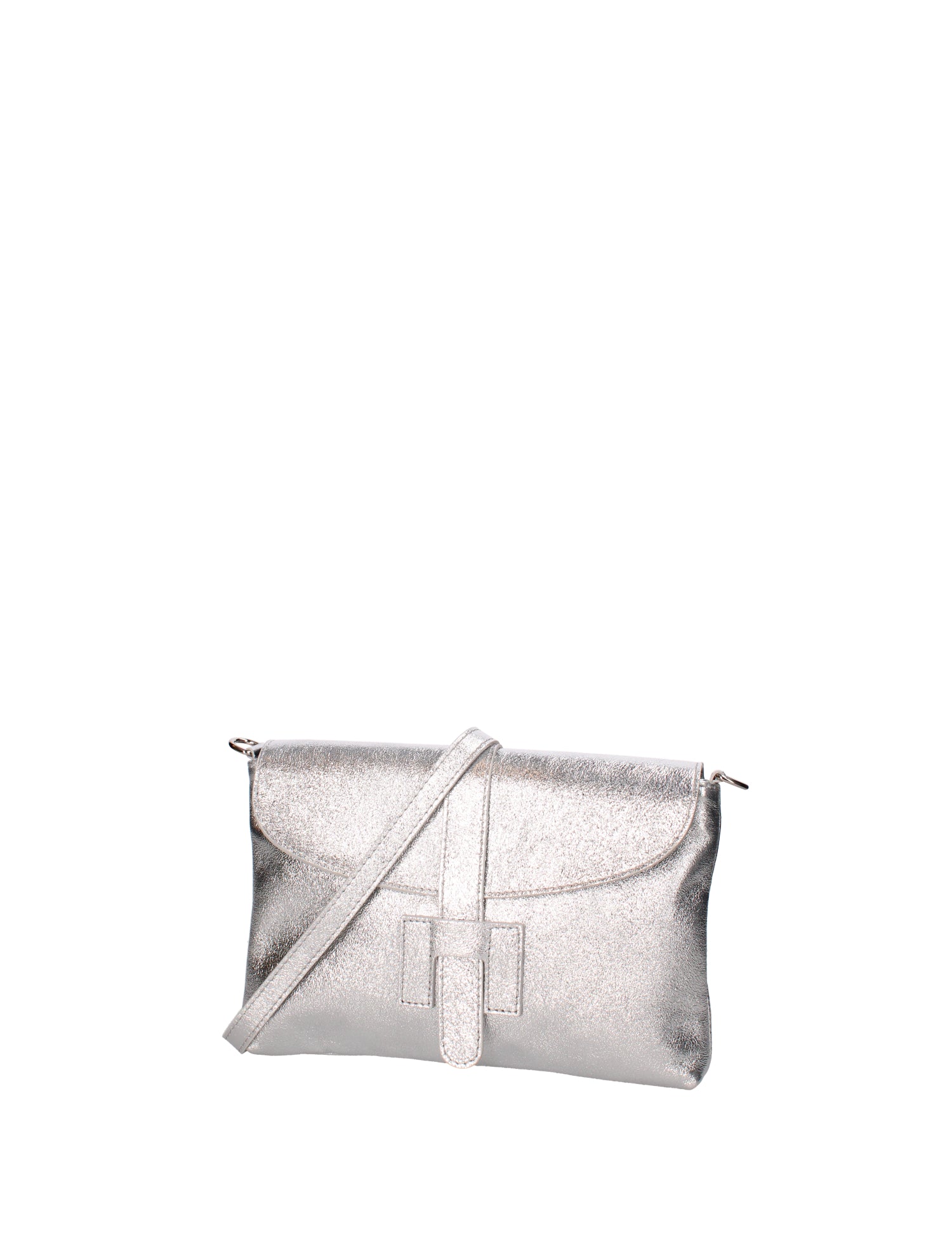 Borsa a mano da donna Vera pelle 07163-L001 ARGENTO Viola Castellani