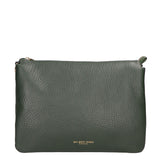 Borsa a tracolla da donna 100% pelle MYB-6049-FW-D14 VERDE SCURO DARK GREEN My Best Bag