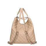 Women's shoulder bag convertible into a backpack in genuine leather Made in Italy 30x31x6 cm