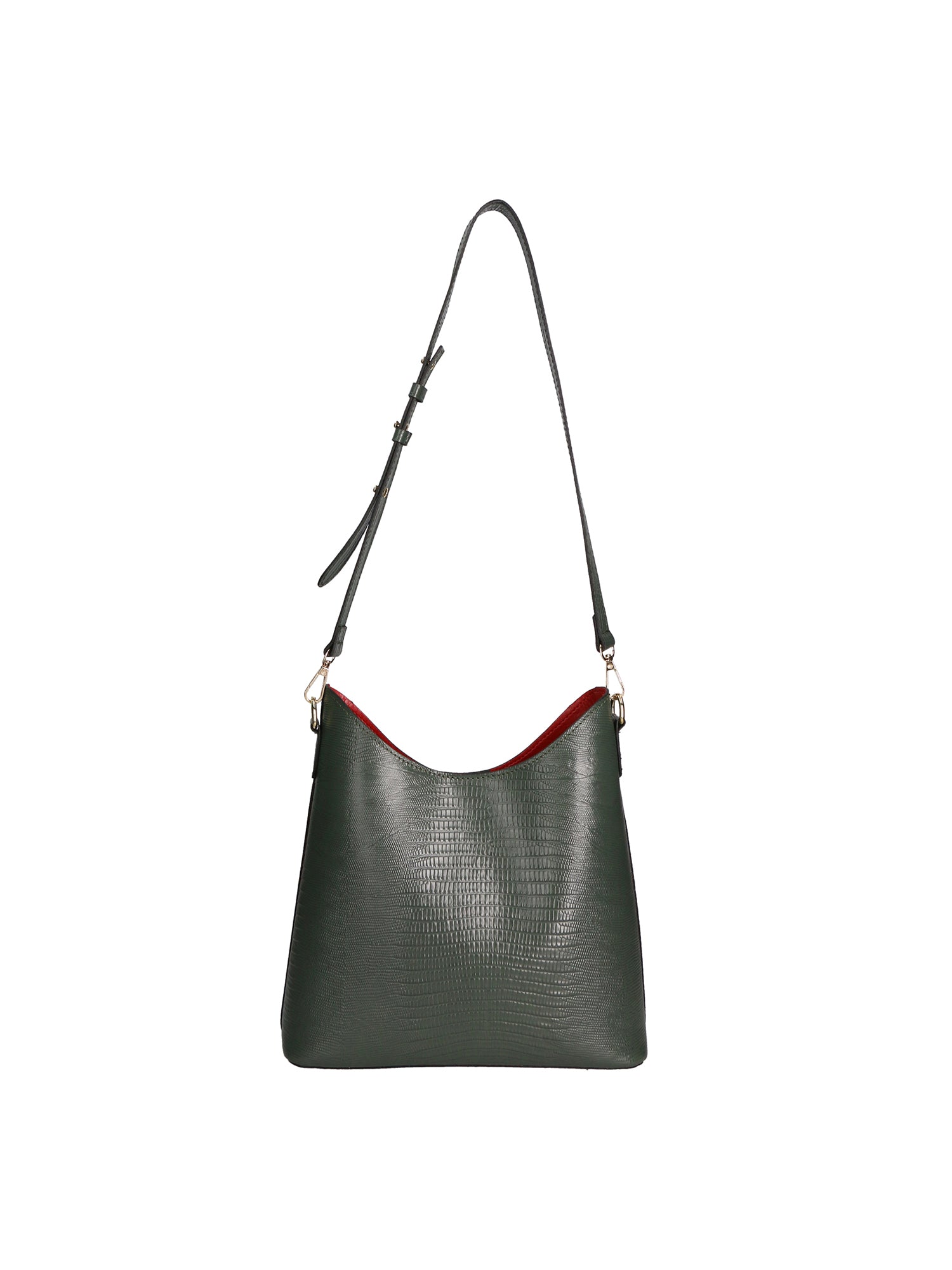 Carmine Borsa a spalla da donna Vera pelle 05442-LU14 VERDE SCURO DARK GREEN Gave Lux