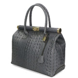 Deborah Borsa a mano da donna Pelle Croco Stampata 7727-C16 GRIGIO Gave Lux