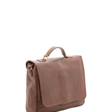Borsa a mano unisex in vera pelle Made in Italy 4576-TESTA DI MORO Alessia Firenze