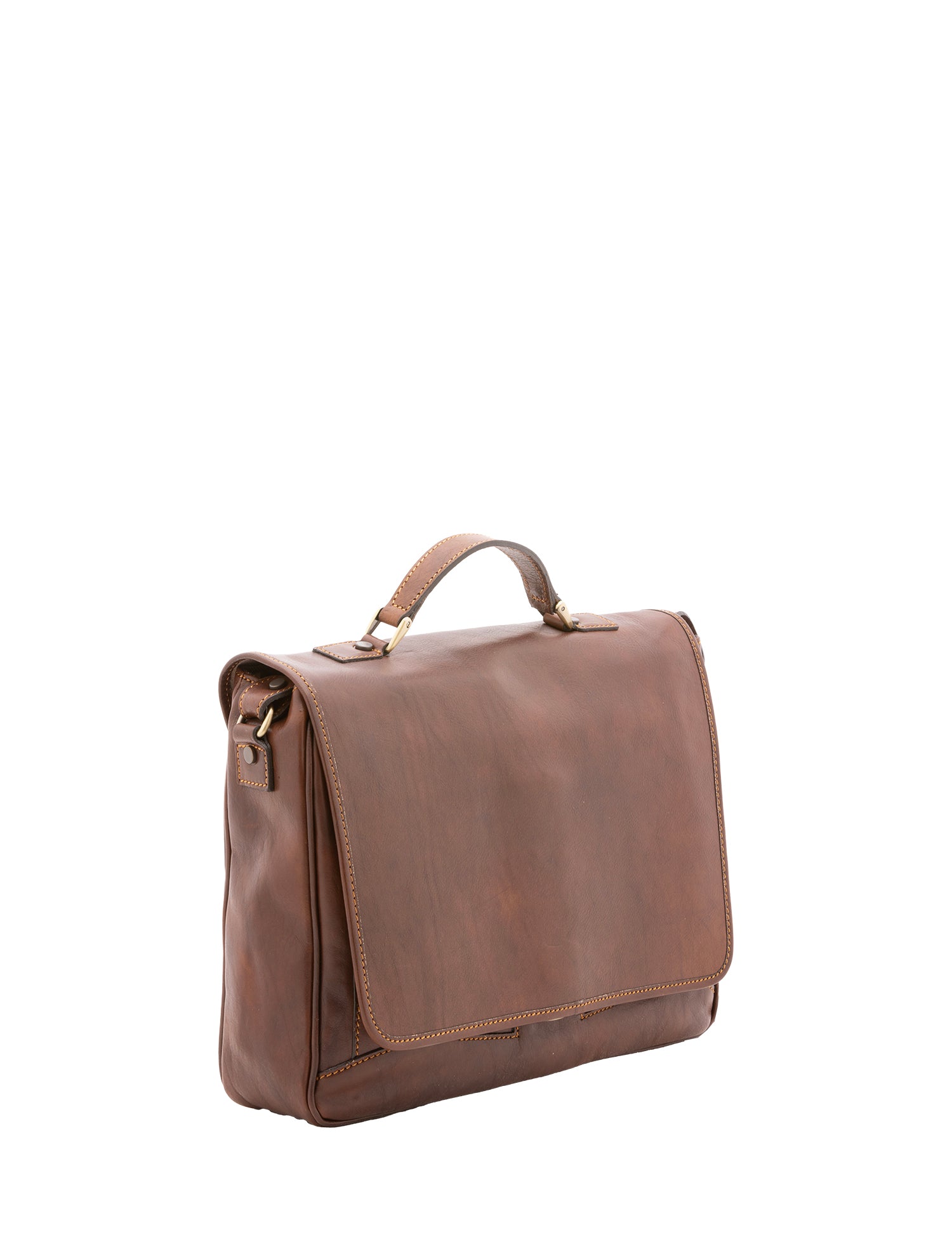 Borsa a mano unisex in vera pelle Made in Italy 4576-TESTA DI MORO Alessia Firenze