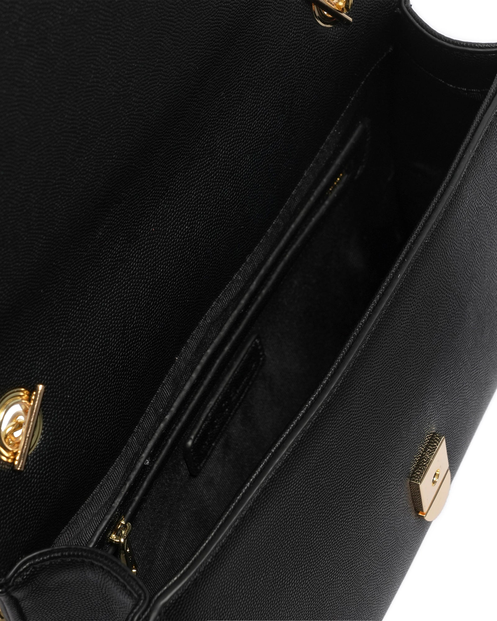 Borsa a mano da donna 100% poliestere KATE-GRAIN-BLACK-GOLD Marc Ellis