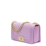 Borsa a mano da donna 100% Pvc FLAT S-ORCHID BOUQUET + OFF GOLD Marc Ellis