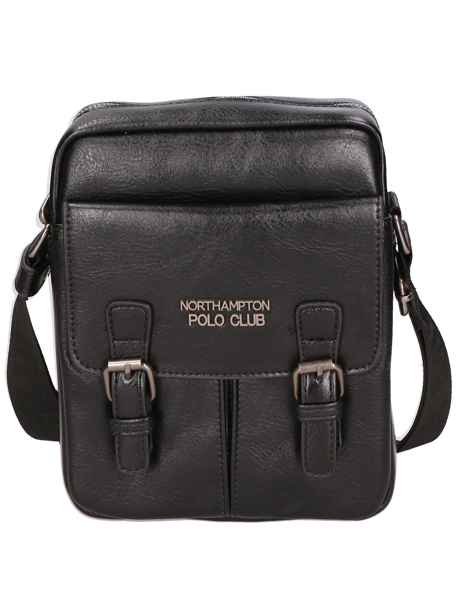 Borsa a tracolla uomo 100% PU Leather PCL3080-BLACK Northampton Polo Club