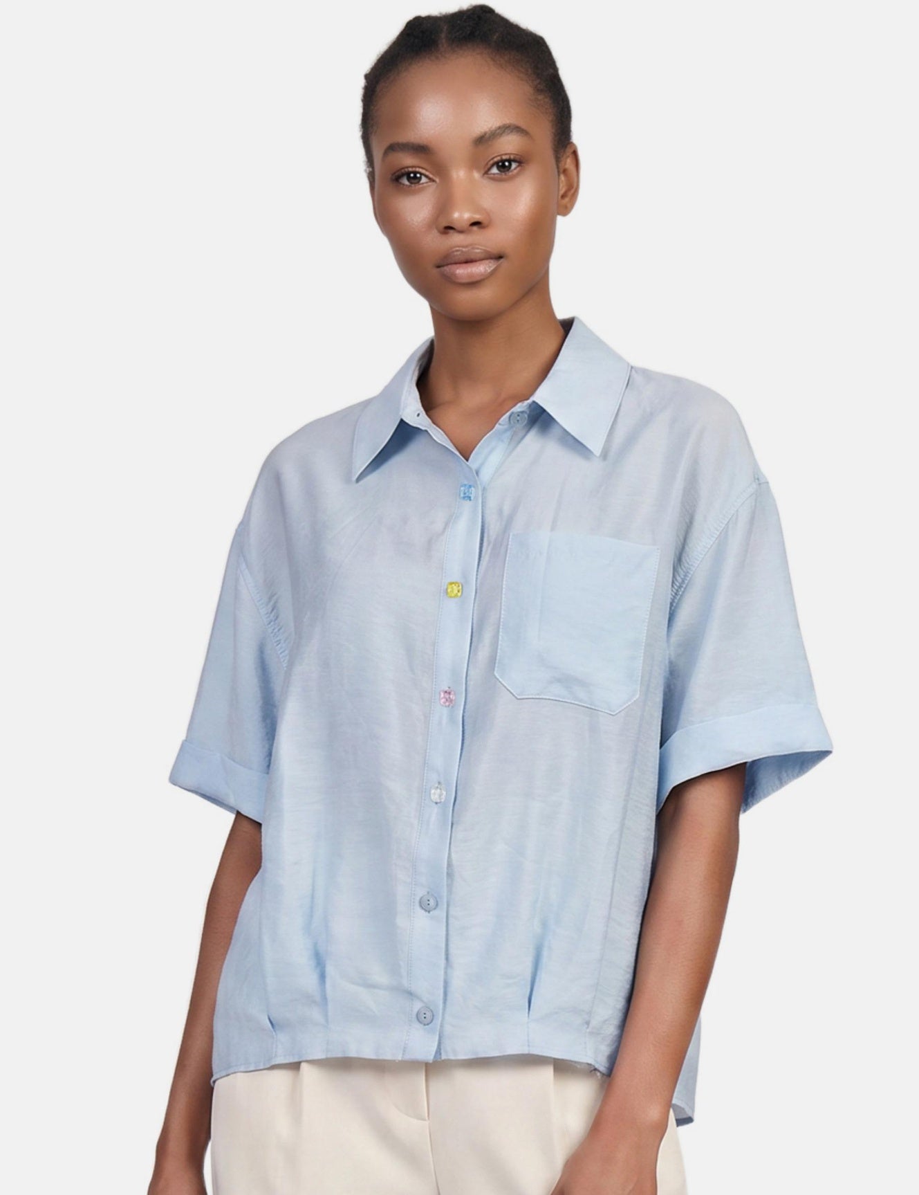 Blusa in 86 Lyocell 14 Poliestere Blu