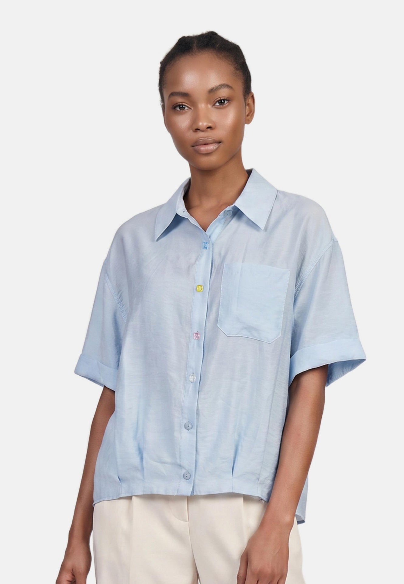 Blusa in 86 Lyocell 14 Poliestere Blu