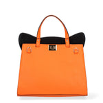 Arancia Borsa a mano da donna 100% pelle 8969-ARANCIO+BIANCO Gave Lux
