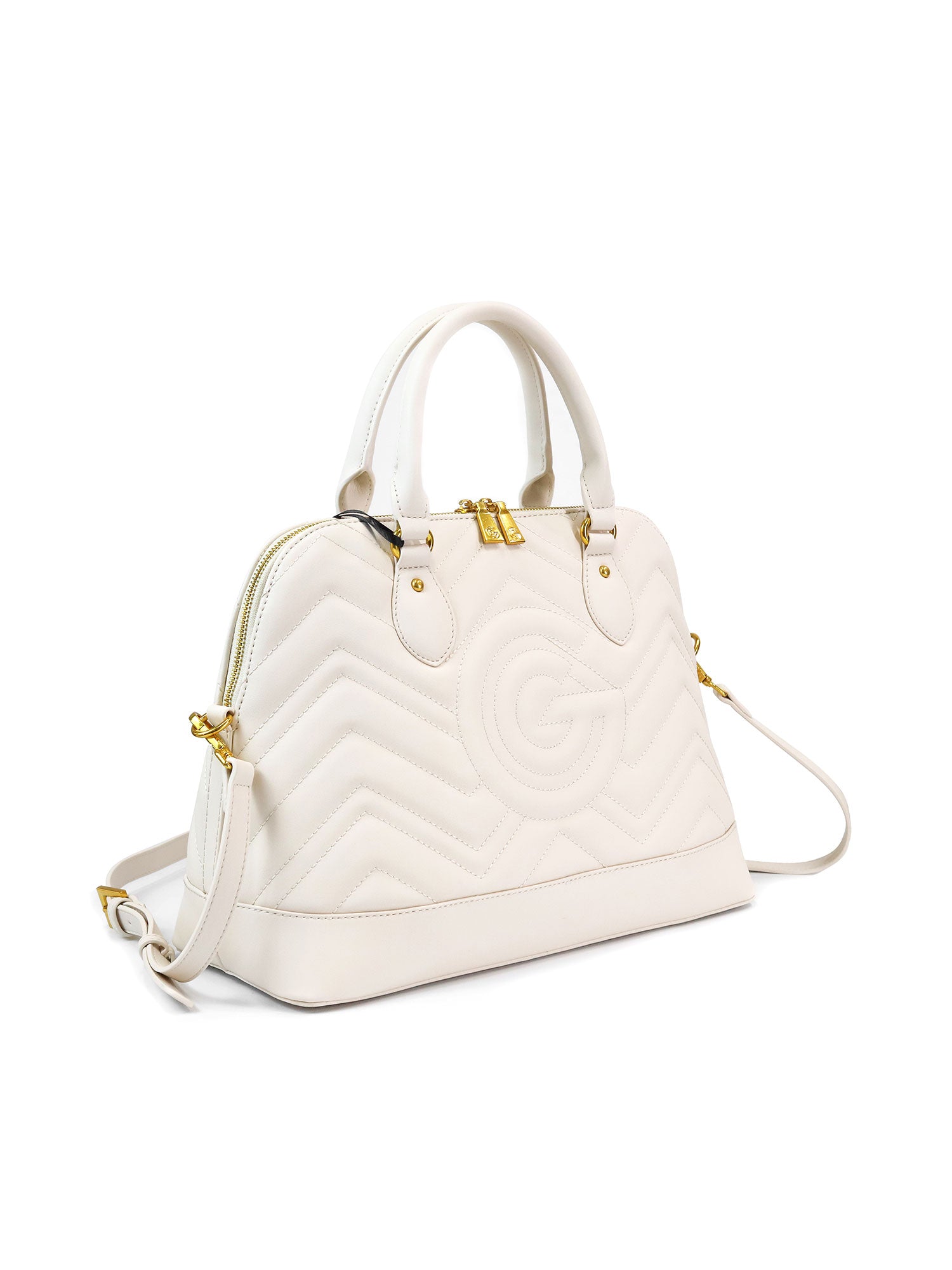 Borsa a mano da donna 100% pelle vegana PU GGB016CRM Gabriella G Firenze