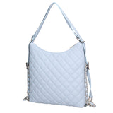 Women's shoulder bag convertible into a backpack in genuine leather Made in Italy 30x31x6 cm