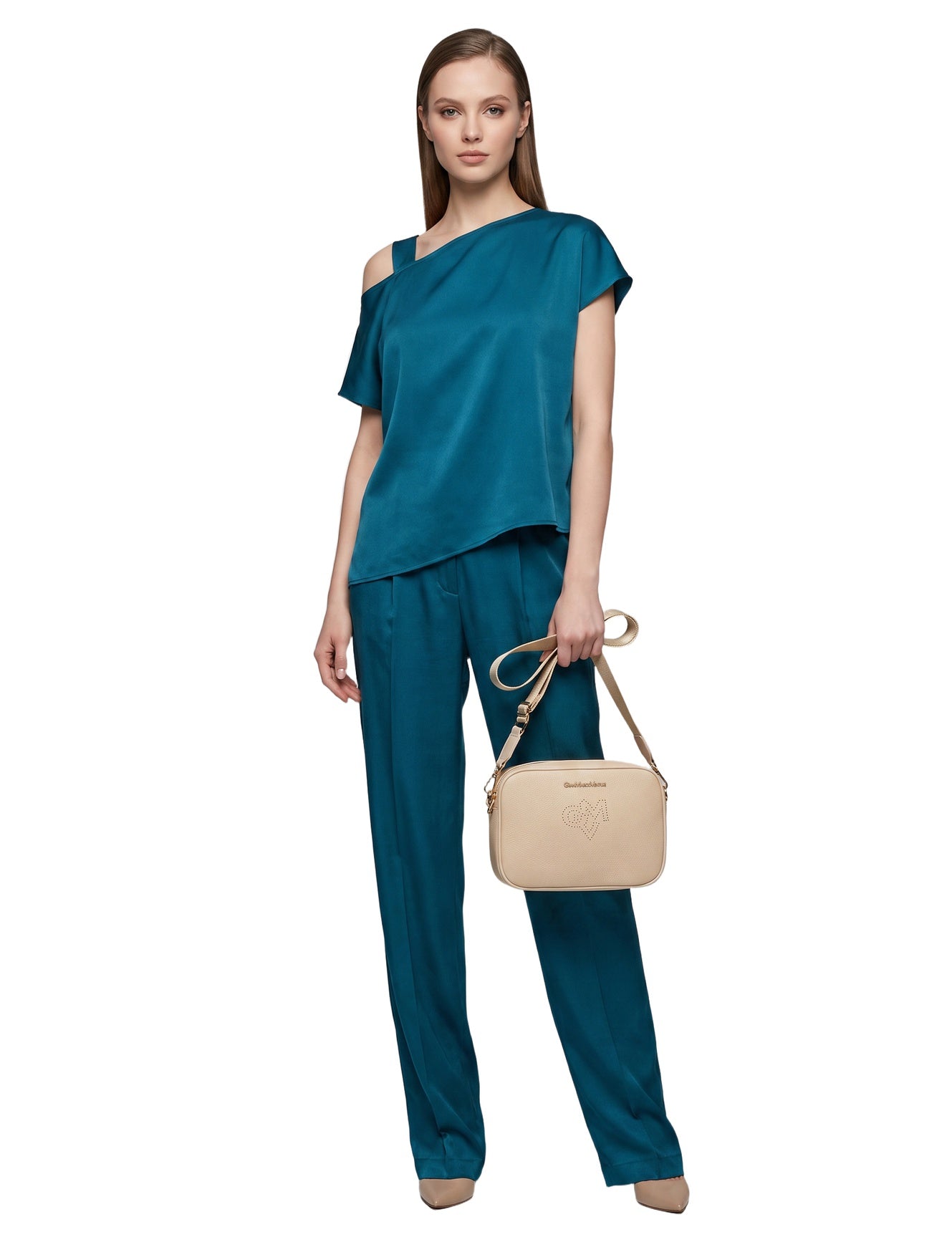 Borsa a Tracolla in Pvc Verde Militare