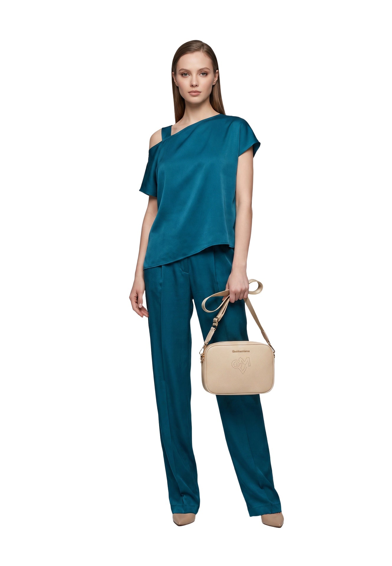 Borsa a Tracolla in Pvc Verde Militare