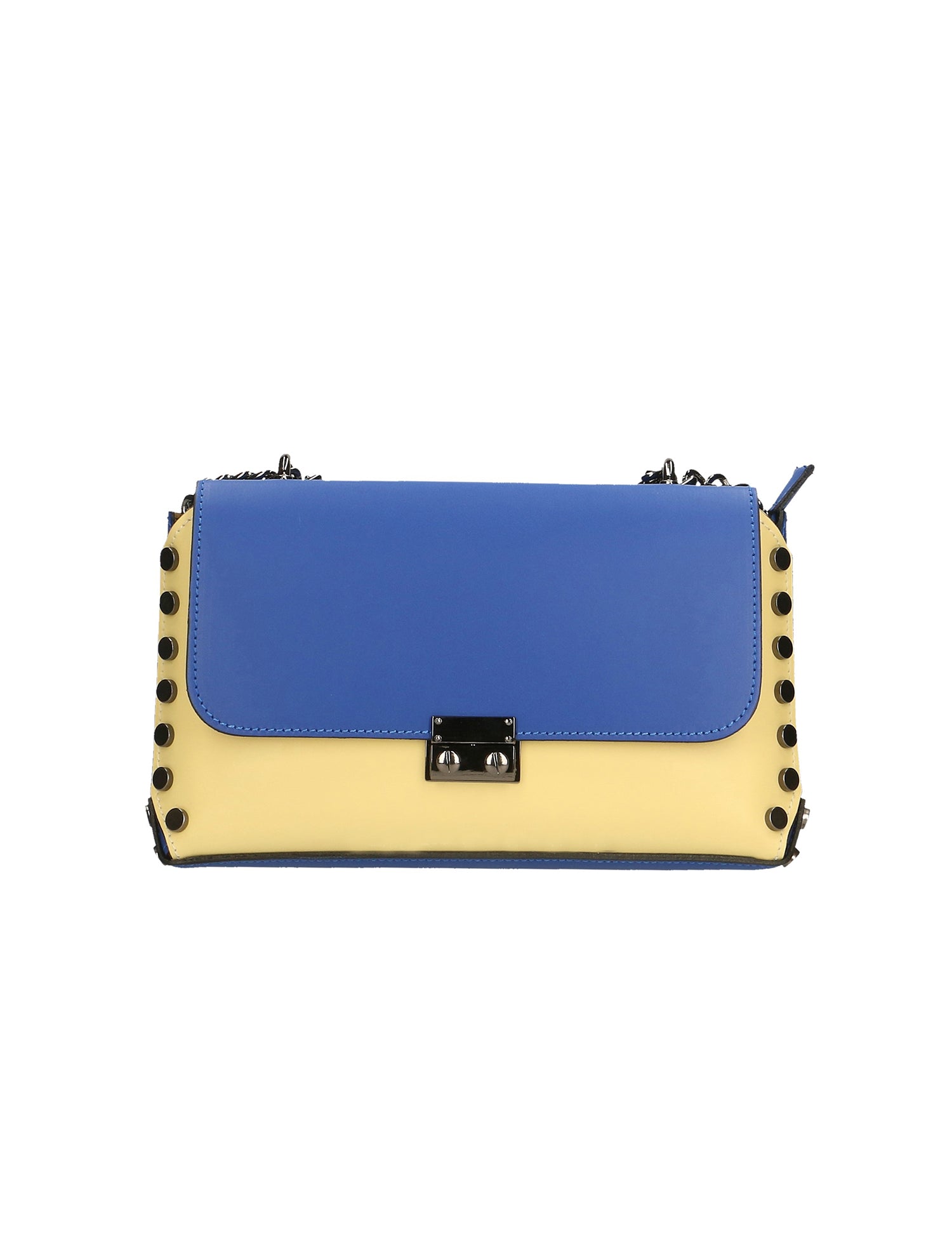Vera pelle 8641-GIALLO+BLU Borsa a tracolla da donna Evanthe Pro Gave Lux