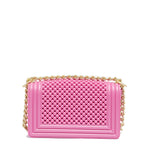 Borsa a mano da donna 100% Pvc FLAT S BALL-AURORA PINK + OFF GOLD Marc Ellis