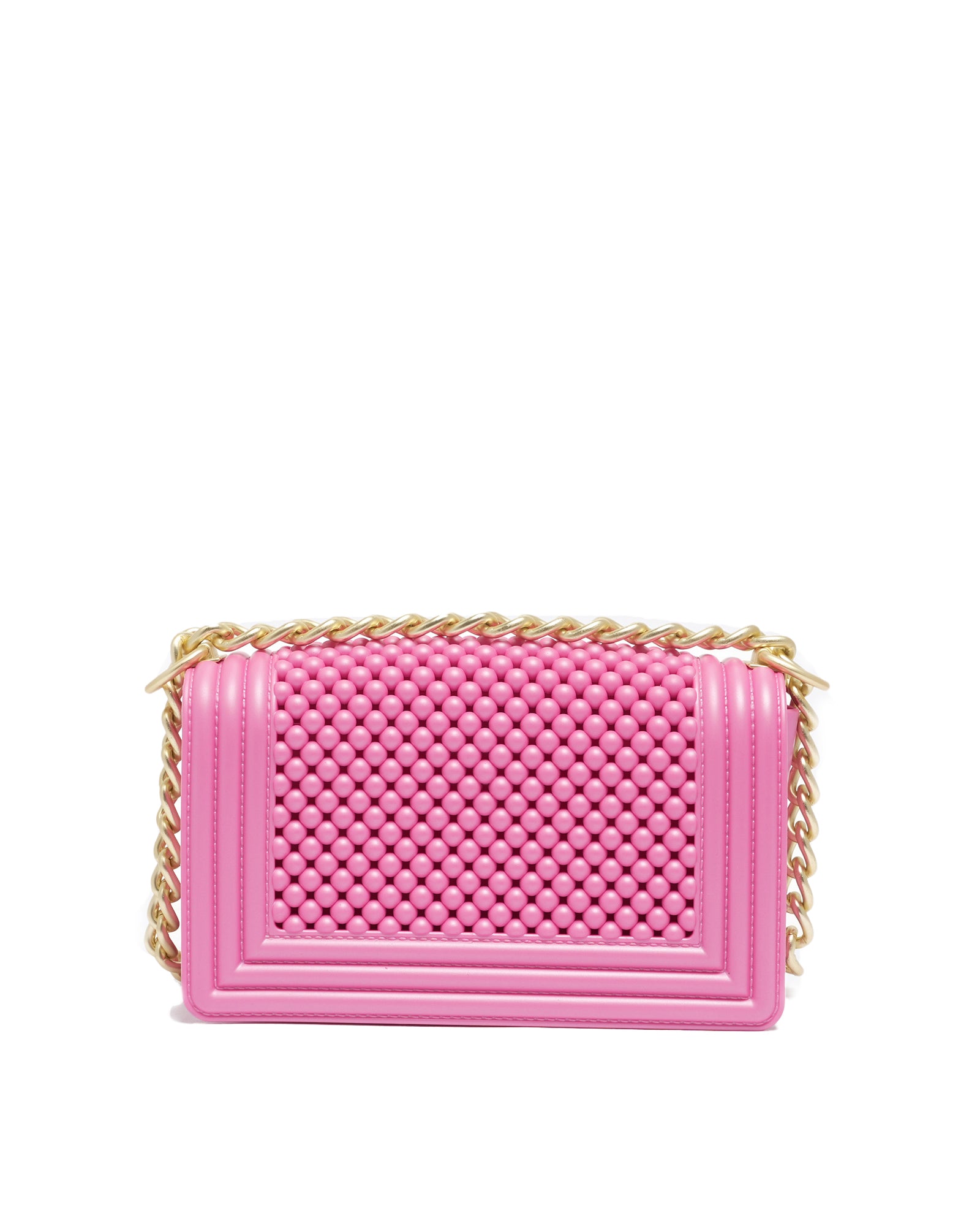 Borsa a mano da donna 100% Pvc FLAT S BALL-AURORA PINK + OFF GOLD Marc Ellis