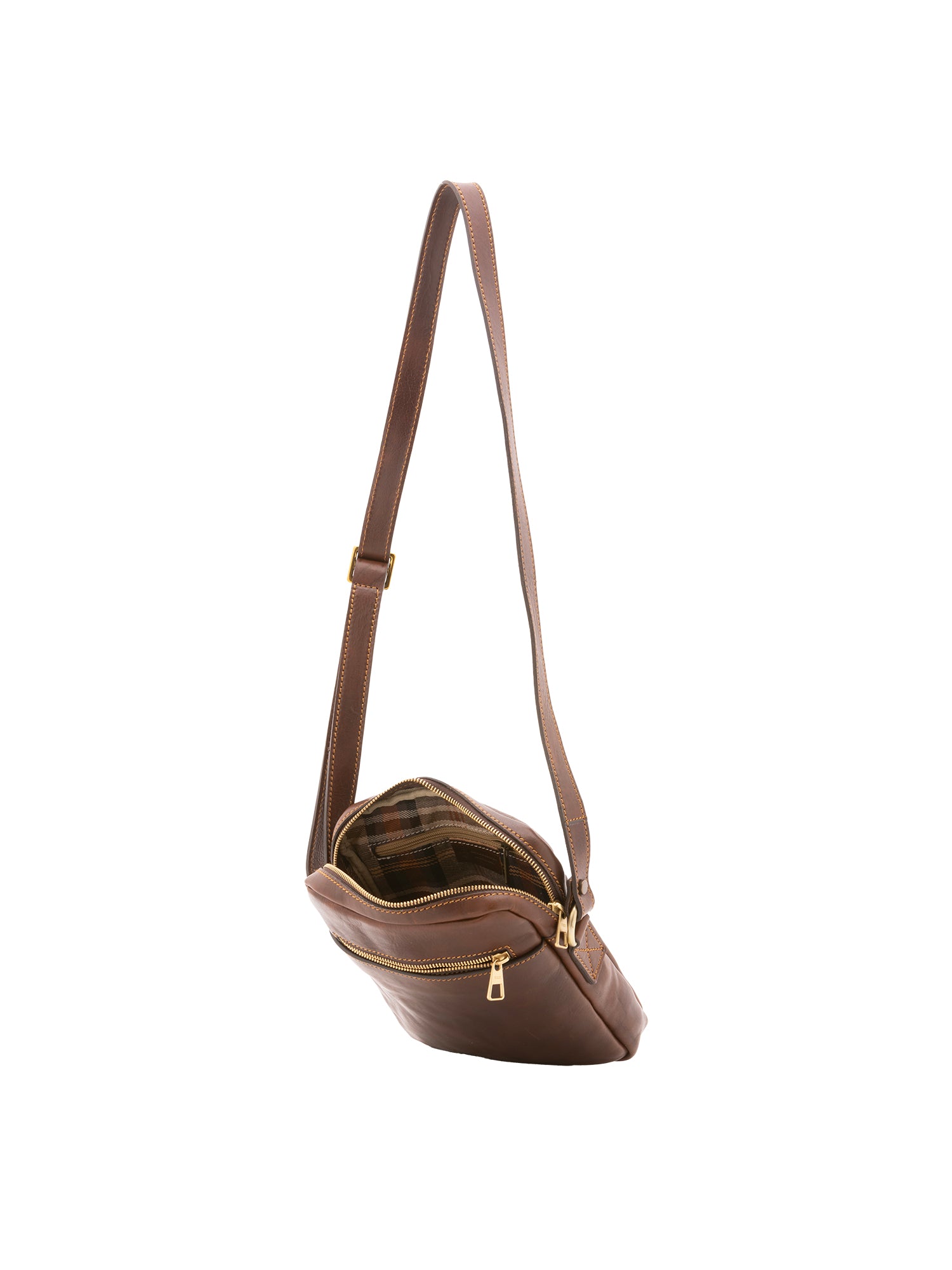 Borsa a tracolla uomo vera pelle Made in Italy 4313-TESTA DI MORO Alessia Firenze
