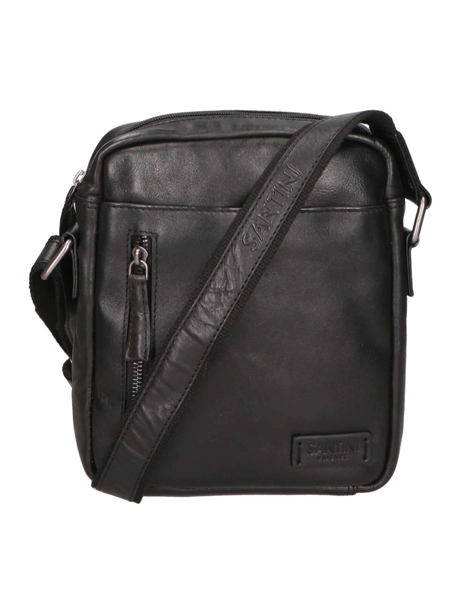 Borsa a tracolla unisex vera pelle Made in Italy SN5862847-BLACK Santini Firenze