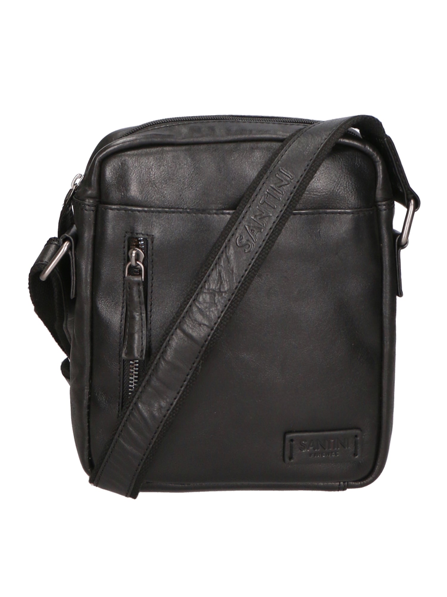 Borsa a tracolla unisex vera pelle Made in Italy SN5862847-BLACK Santini Firenze