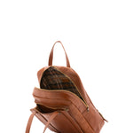 Zaino unisex in vera pelle Made in Italy 100% cotone 4592-MIELE Alessia Firenze