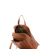 Zaino unisex in vera pelle Made in Italy 100% cotone 4592-MIELE Alessia Firenze