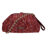 Borsa a tracolla da donna Velluto e pelle MYB-8018-FW-6 BORDO My Best Bag