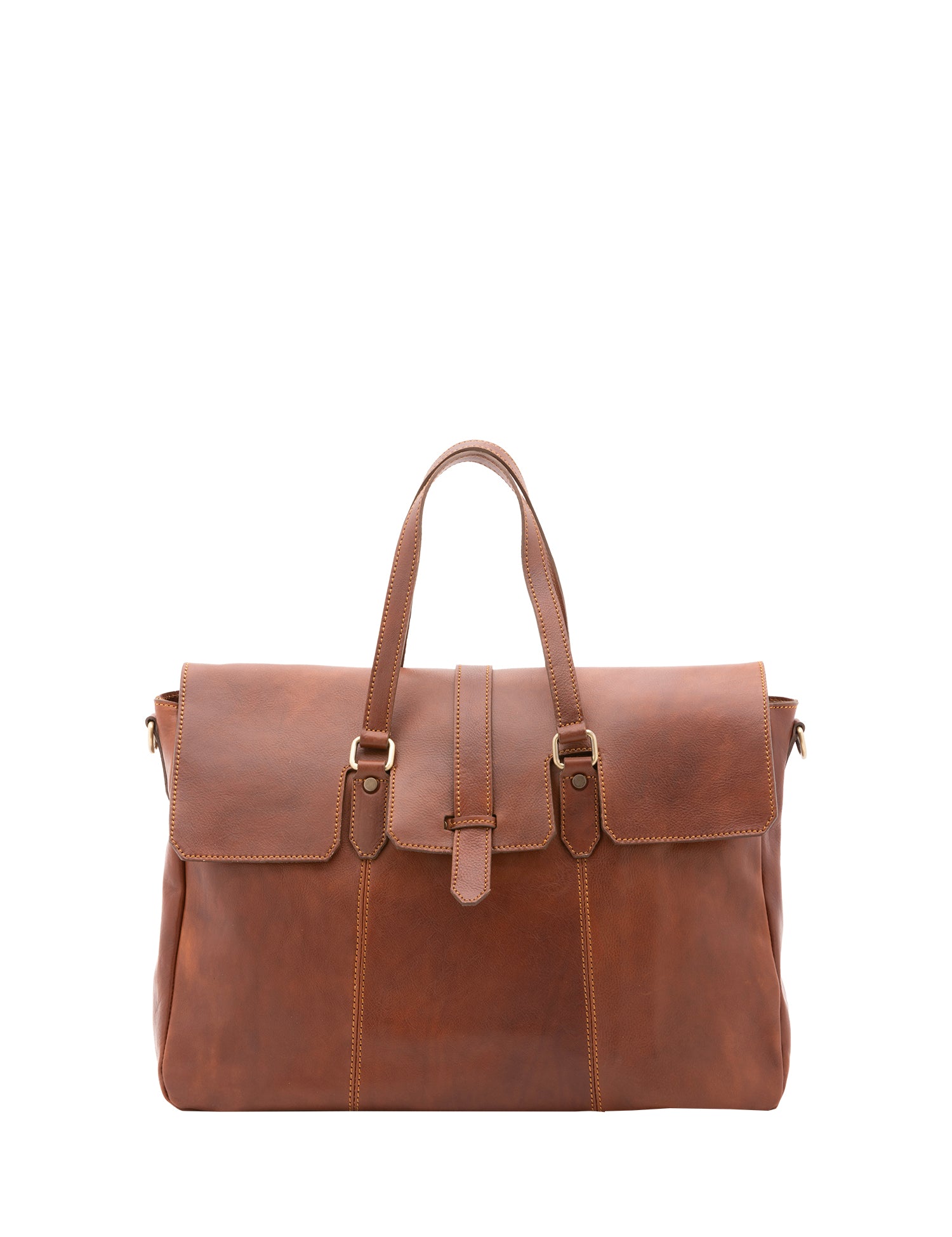 Borsa da viaggio unisex in vera pelle 100% cotone 4066-MARRONE Alessia Firenze