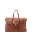 Borsa da viaggio unisex in vera pelle 100% cotone 4066-MARRONE Alessia Firenze