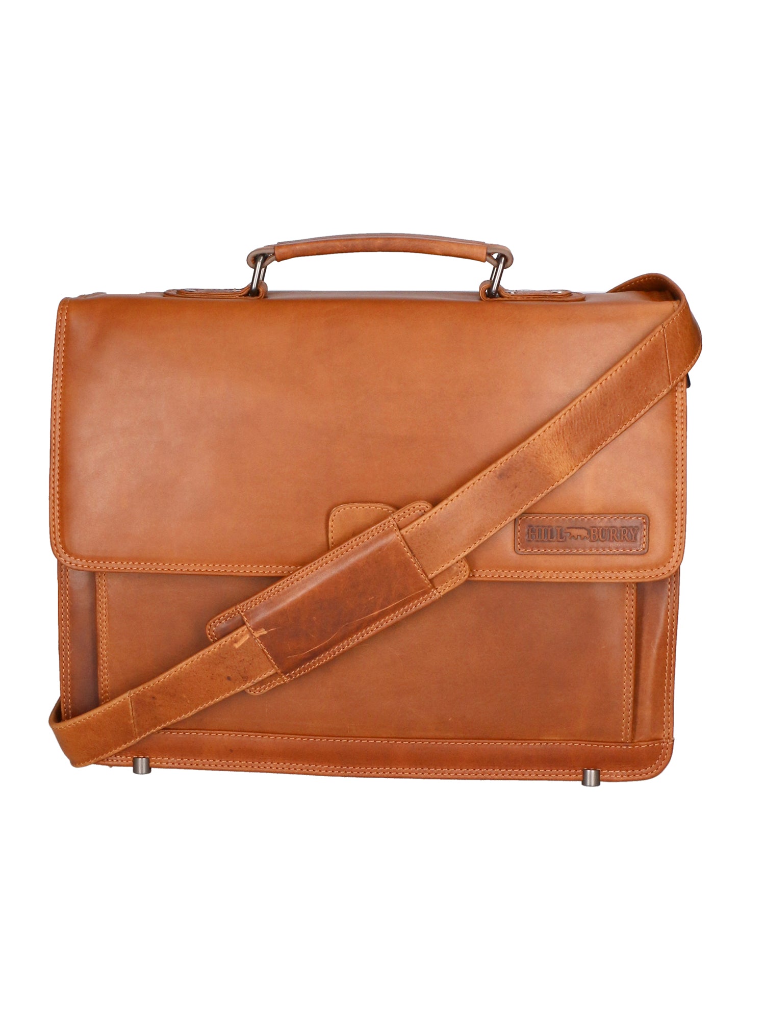 Borsa da lavoro uomo in vera pelle RFID HILB-3154-CUOIO Hill Burry