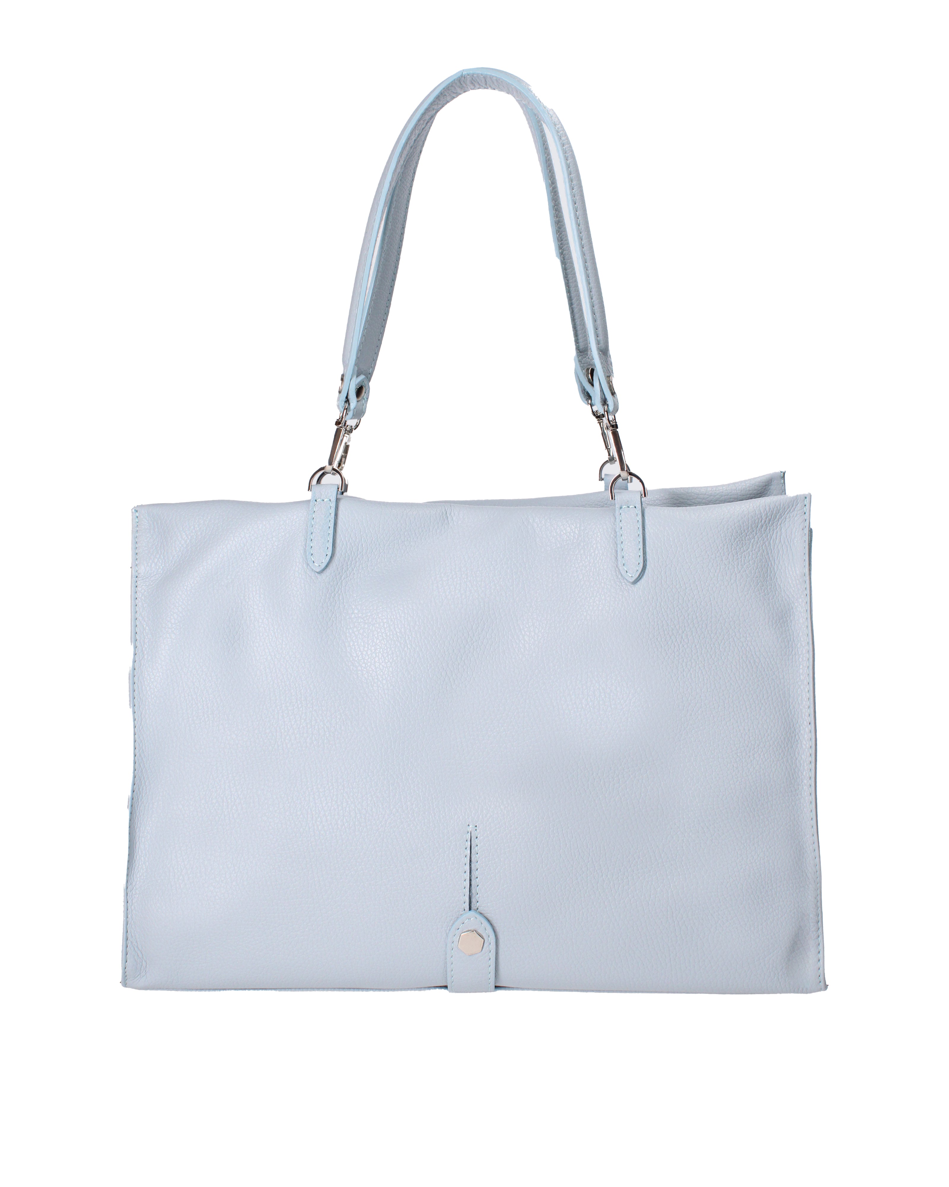 Borsa a mano da donna 100% vera pelle 07138-D92 CELESTE Roberta Rossi