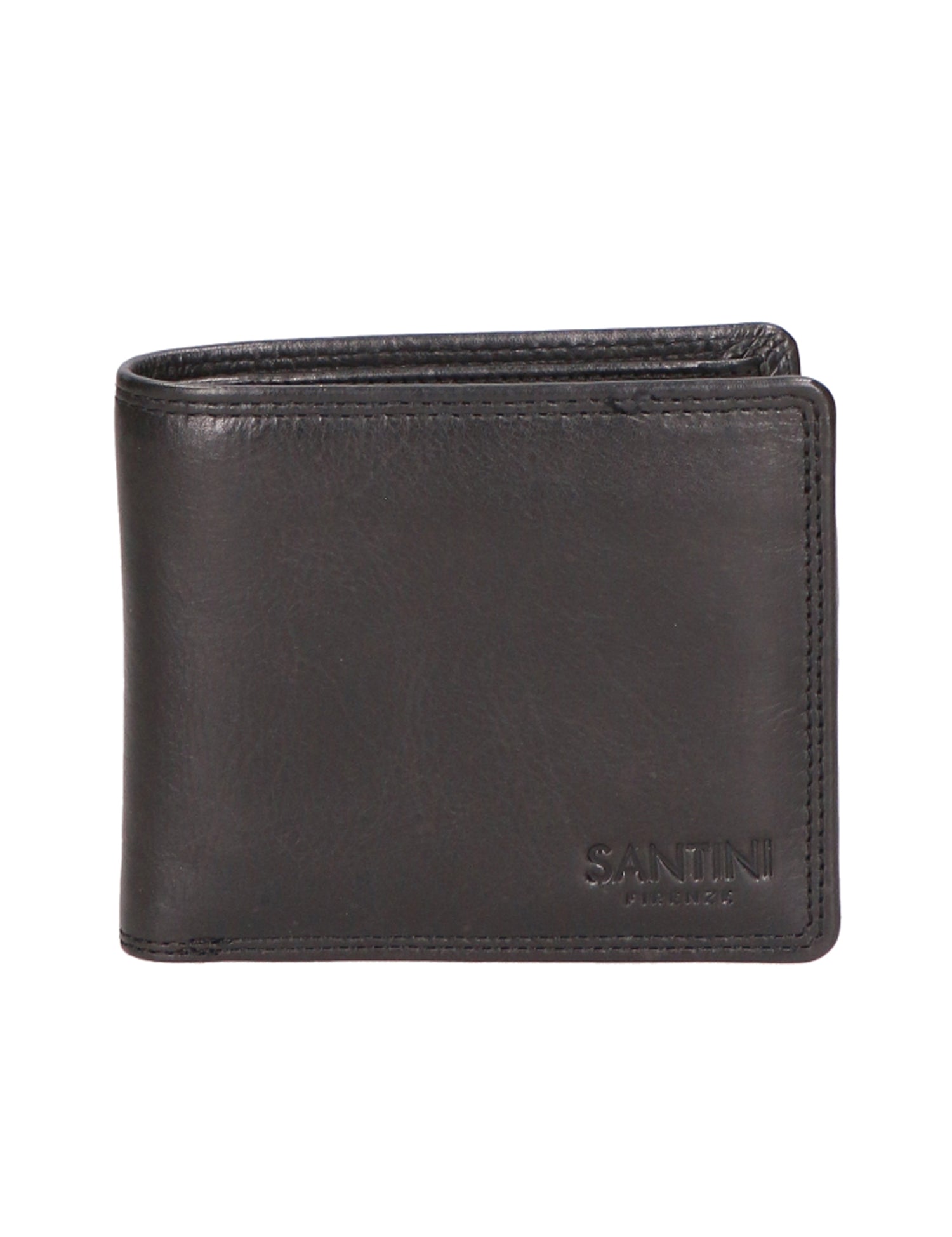 Portafoglio unisex in vera pelle Made in Italy SN1827747-BLACK Santini Firenze