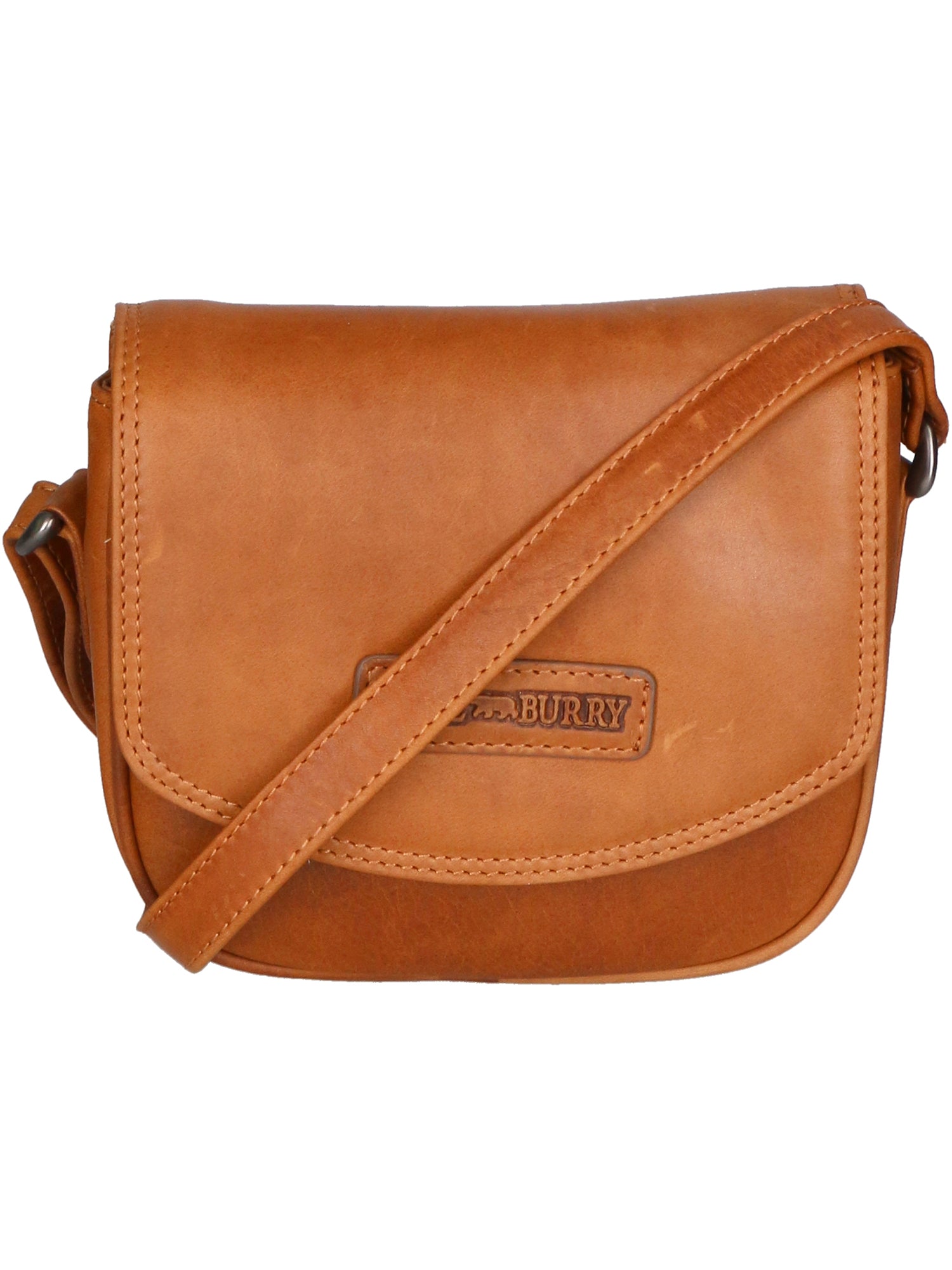 Borsa a tracolla da uomo in vera pelle RFID HILB-871-COGNAC CUOIO Hill Burry