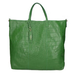 Borsa a mano da donna Vera pelle stampata coccodrillo MYB-7043-SS-S47 VERDE MELA My Best Bag