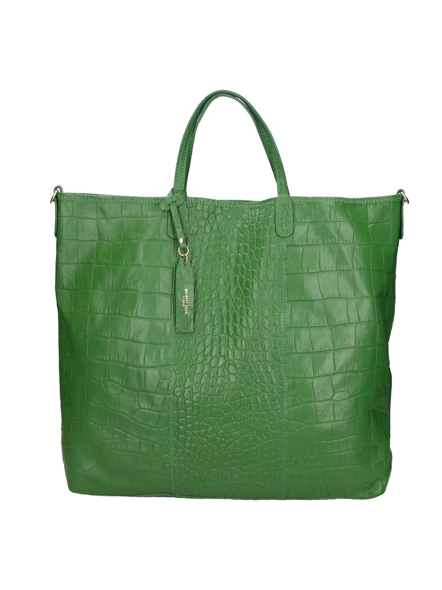 Borsa a mano da donna Vera pelle stampata coccodrillo MYB-7043-SS-S47 VERDE MELA My Best Bag