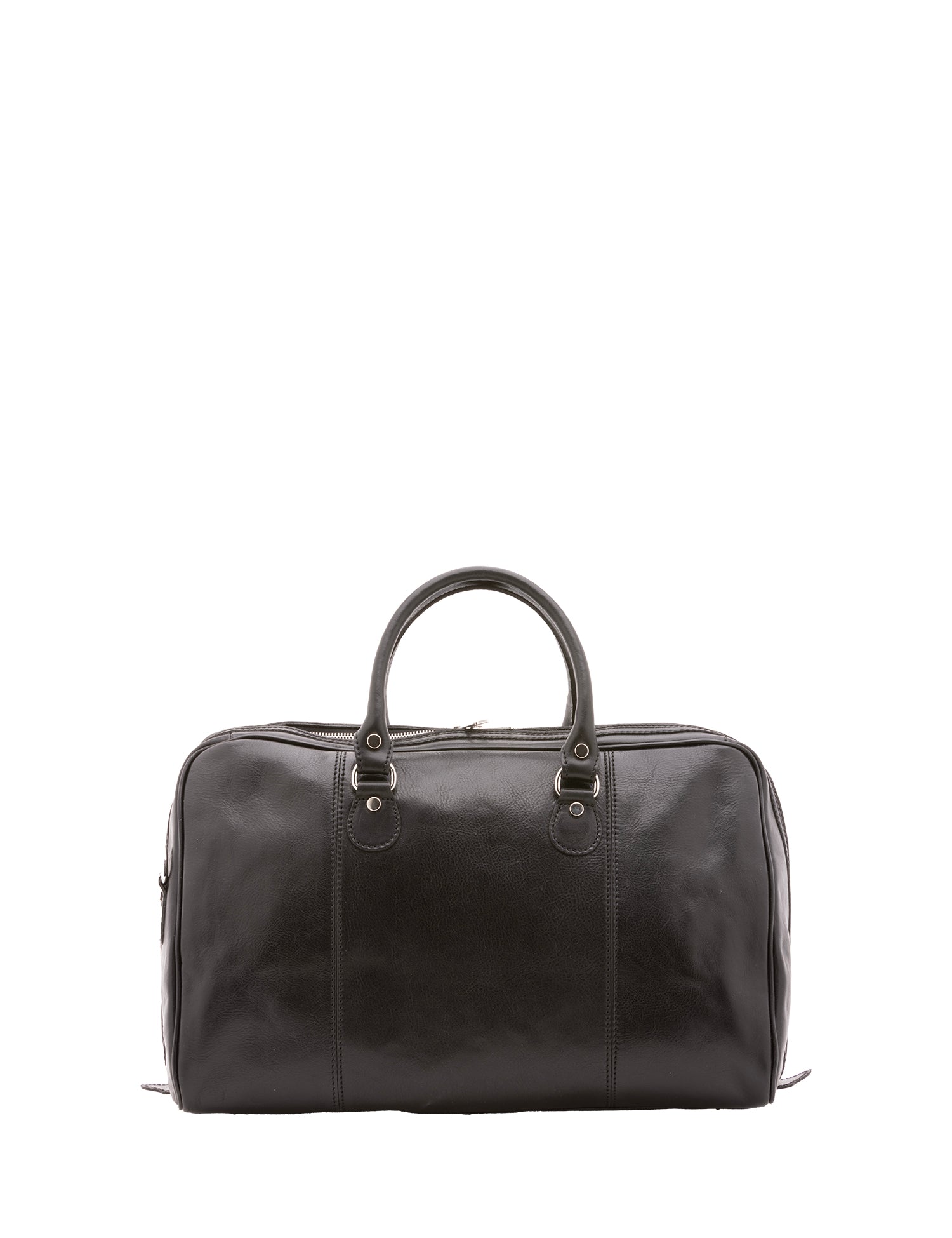 Borsa da viaggio unisex in vera pelle 100% cotone 4040-NERO Alessia Firenze