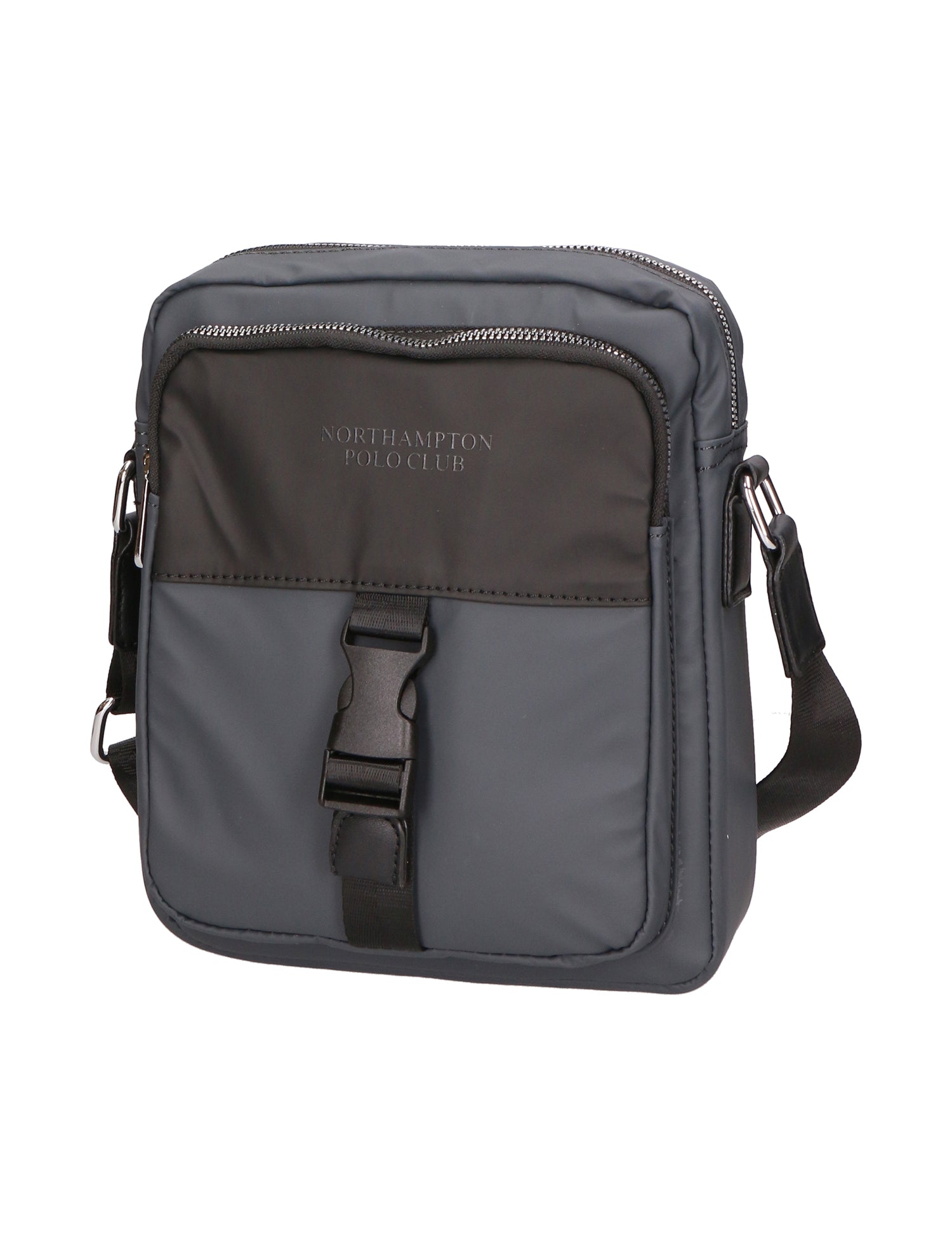Borsa a tracolla uomo 100% PU Leather PCL3018-GREY-BLACK Northampton Polo Club