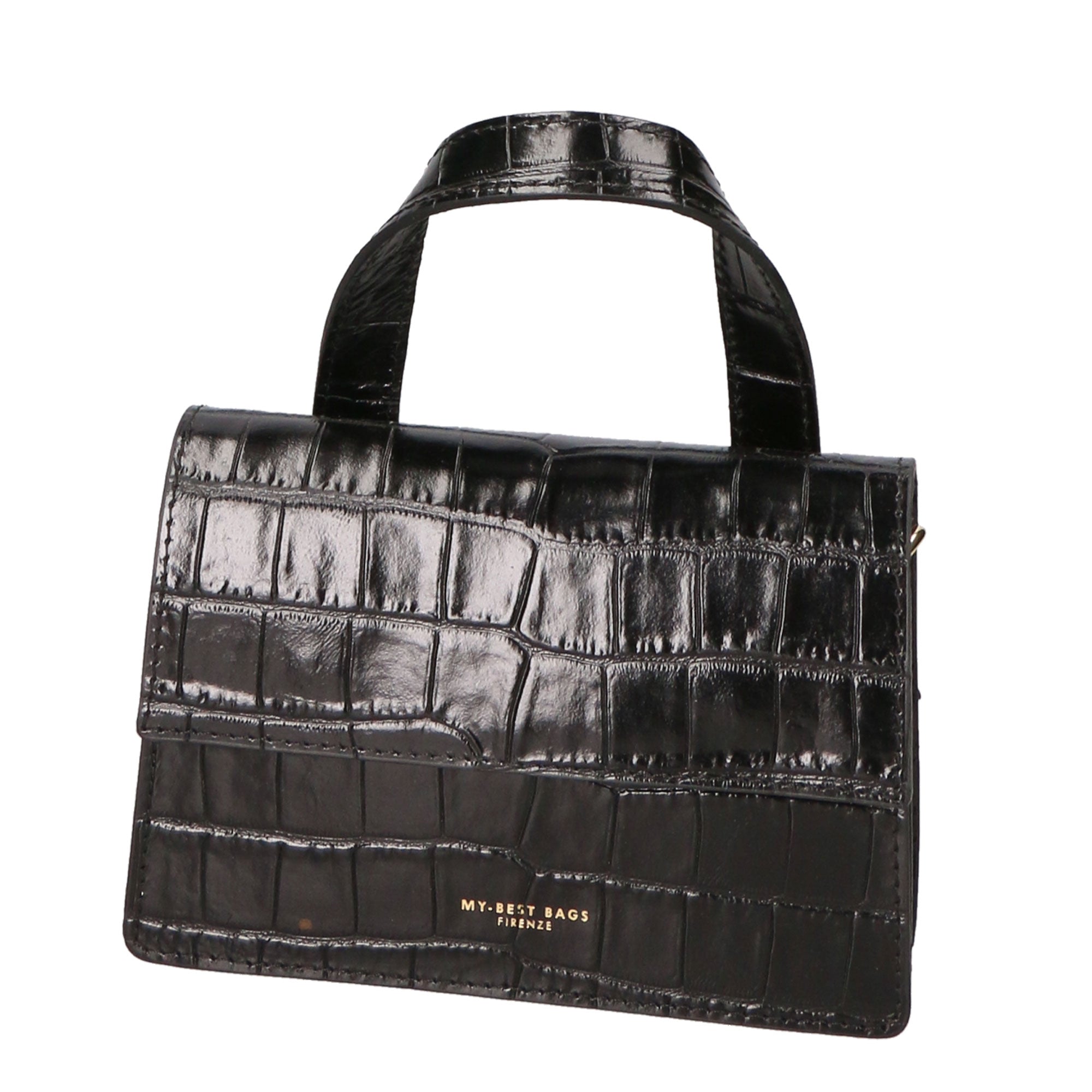 Borsa a mano da donna Pelle goffrata MYB-7036-SS-C28 NERO My Best Bag