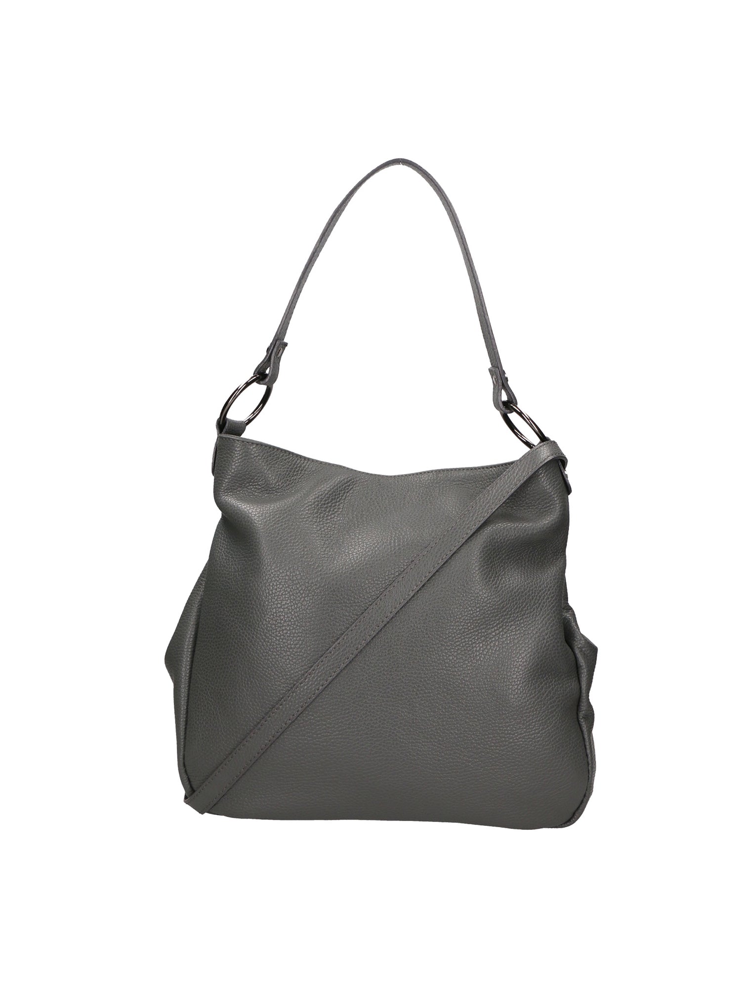 Bea Borsa a spalla da donna 100% pelle 05710-D27 GRIGIO SCURO DARK GREY Gave Lux