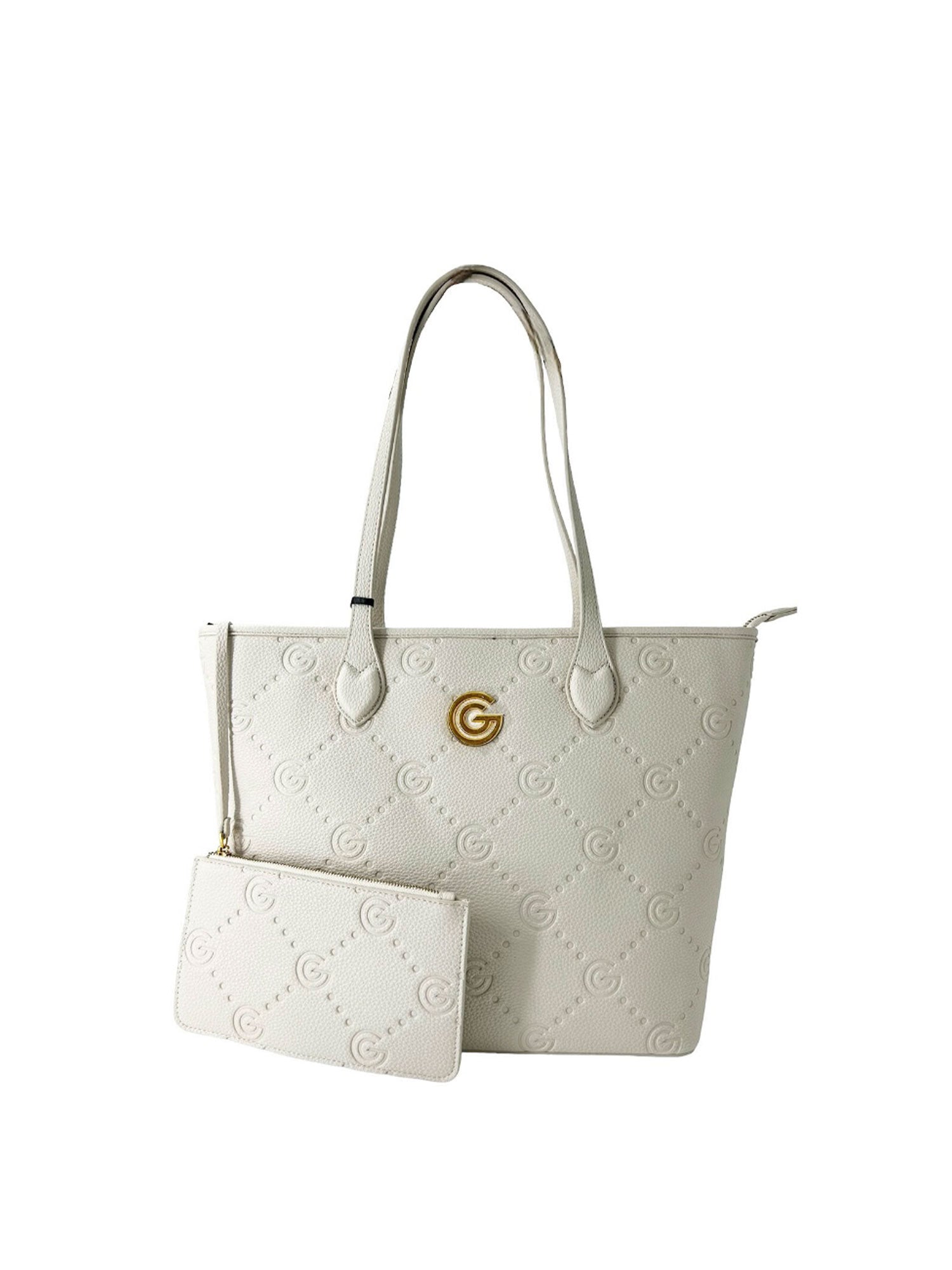 Borsa a spalla da donna 100% pelle vegana PU GGB023CRM Gabriella G Firenze