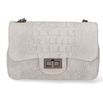 Camilla Borsa a tracolla da donna Pelle scamosciata croco 10029-GRIGIO Gave Lux