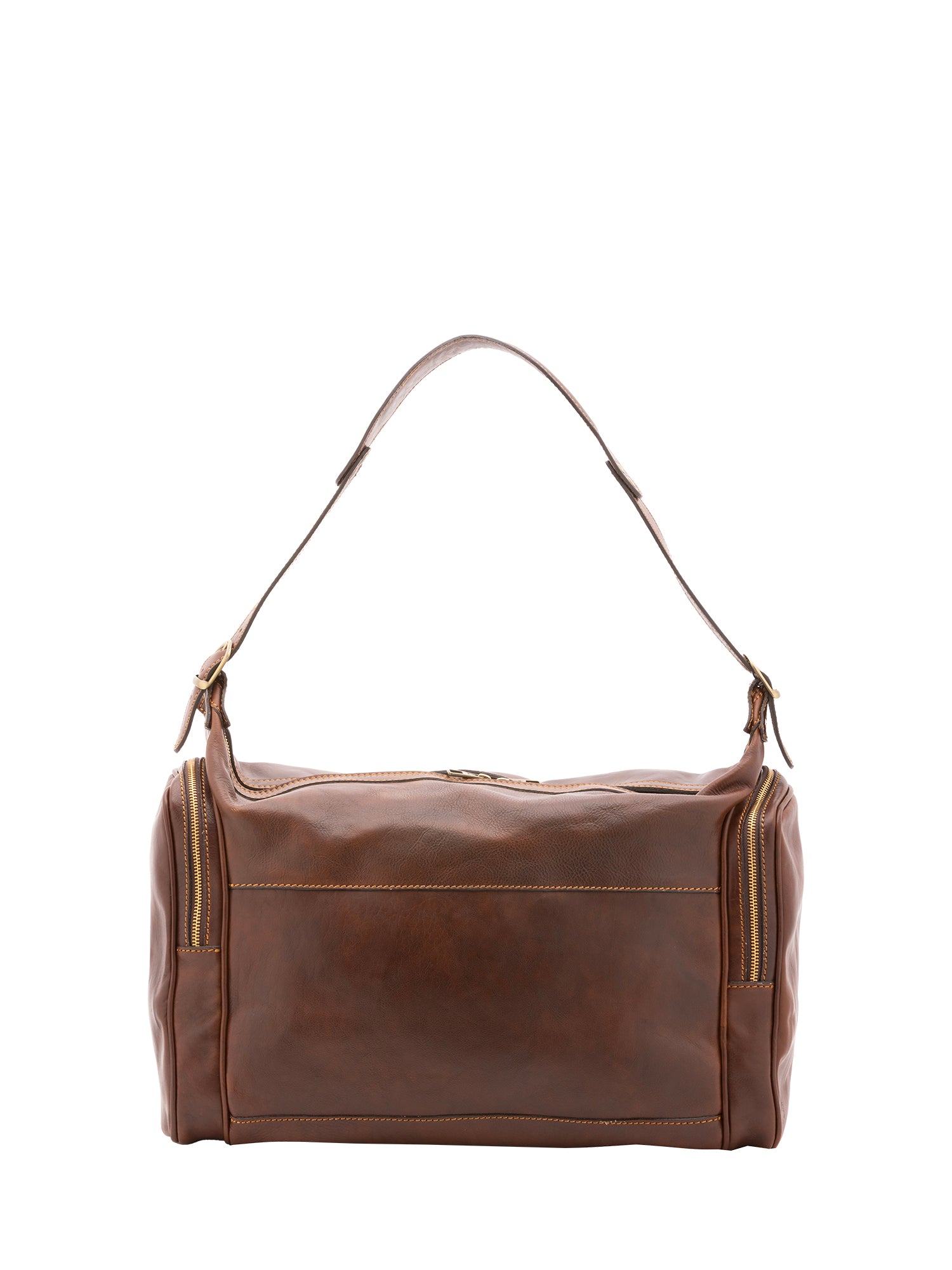 Borsa da viaggio unisex in vera pelle 100% cotone 4037-TESTA DI MORO Alessia Firenze