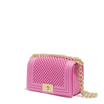 Borsa a mano da donna 100% Pvc FLAT S BALL-AURORA PINK + OFF GOLD Marc Ellis