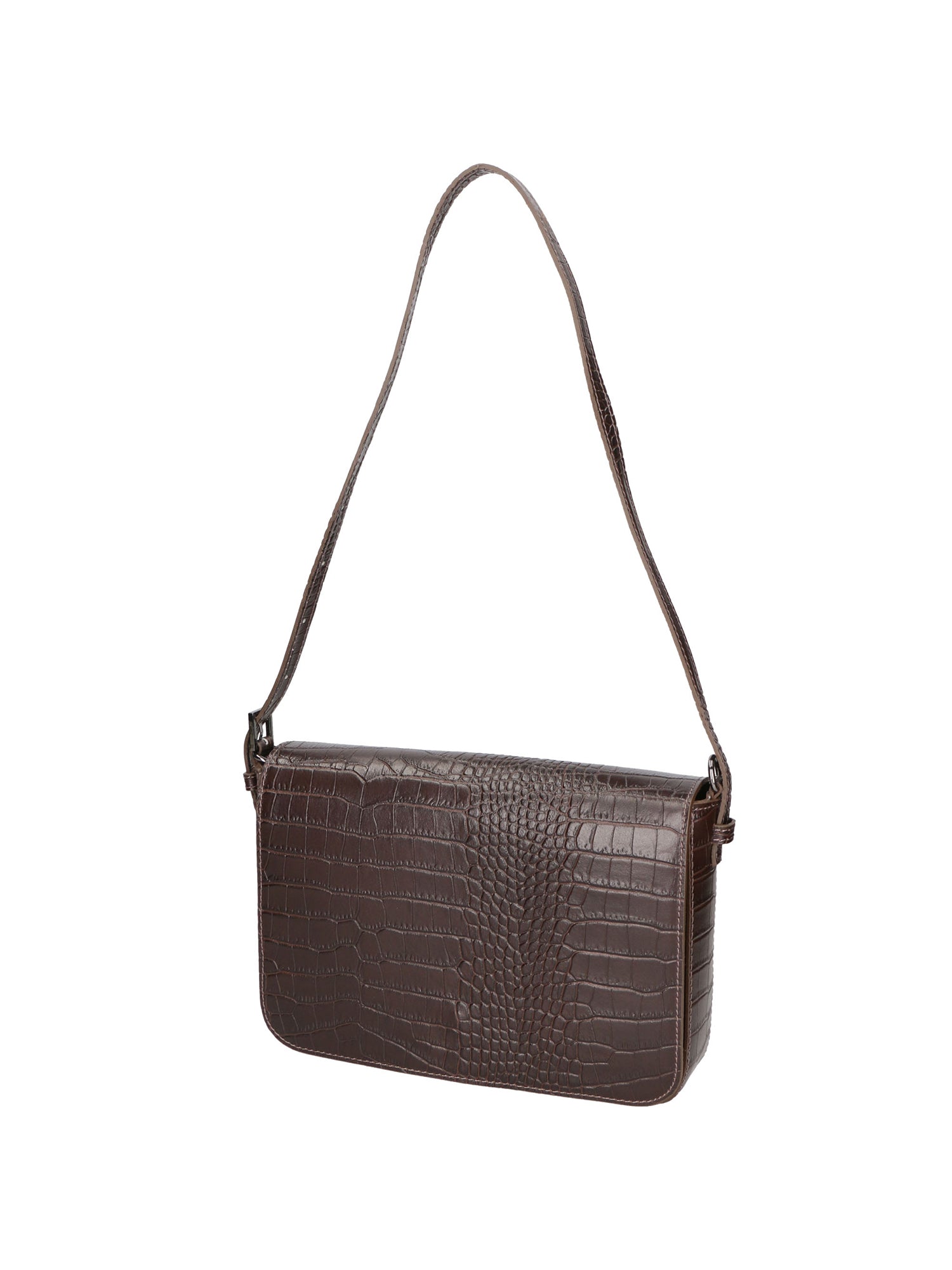 Azzurra Borsa a spalla da donna Vera pelle croco 05699-C23 T.MORO Gave Lux