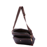 Avelia Borsa a tracolla da donna Ecopelle 4018-BLACK BROWN Briciole