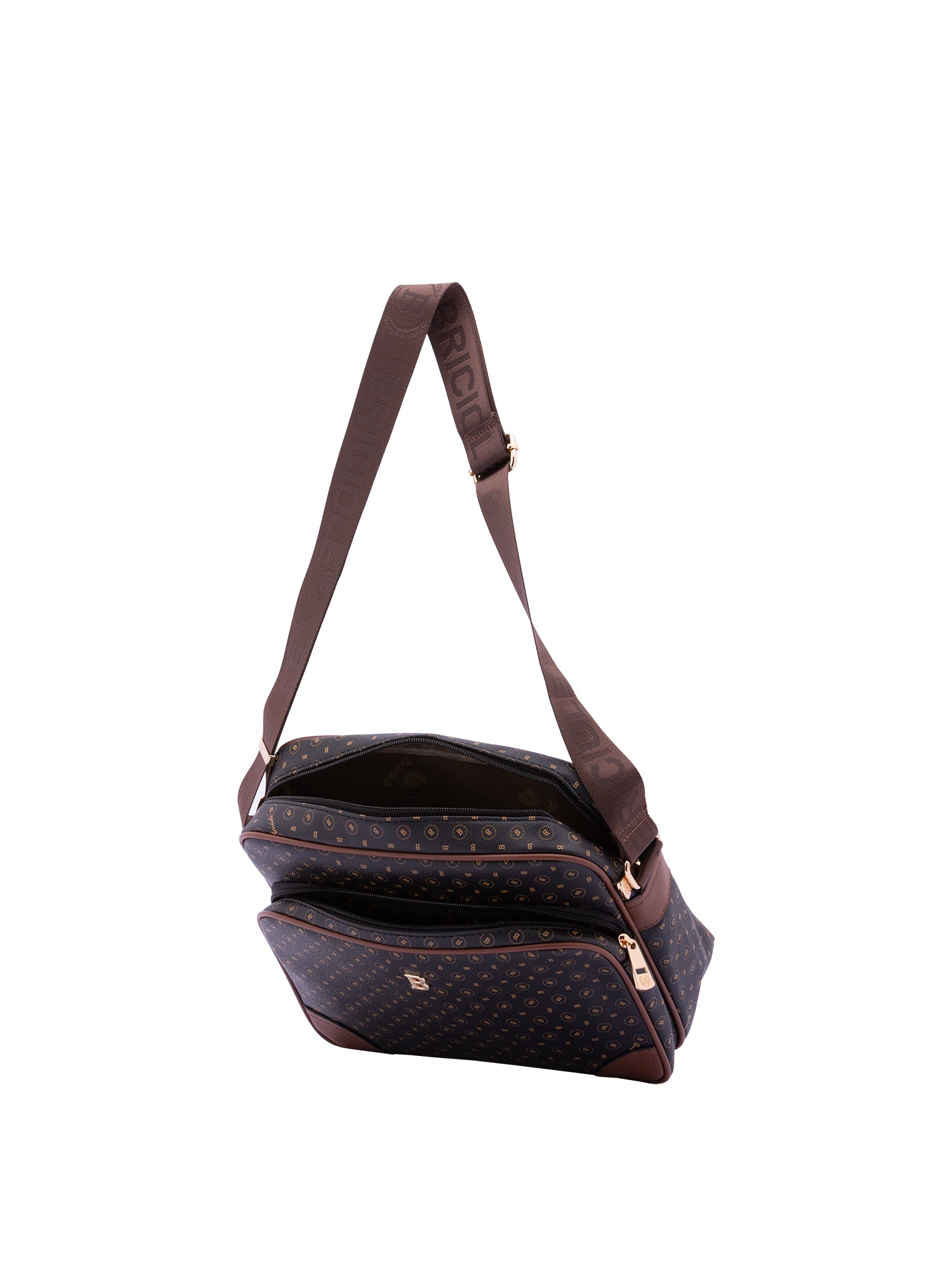 Avelia Borsa a tracolla da donna Ecopelle 4018-BLACK BROWN Briciole